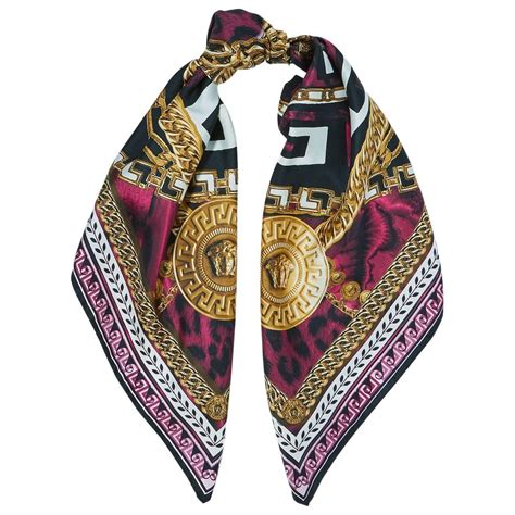 versace silk scarf with chain pattern|versace silk scarf sale.